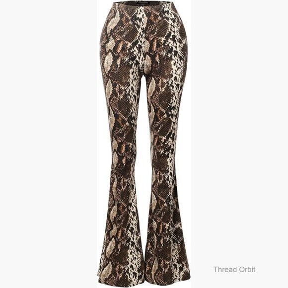 Pants - High Waisted Flare Pants Stretchy Bell Bottom Leggings Plus Size